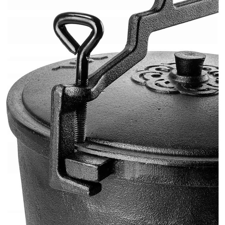 KADAX Jagdkessel aus Gusseisen, 10 l, Lagerfeuertopf, Grill für Braten – Bild 8