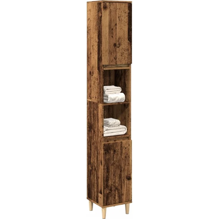 vidaXL Badschrank Altholz-Optik 30x30x190 cm Holzwerkstoff 857102 – Bild 1