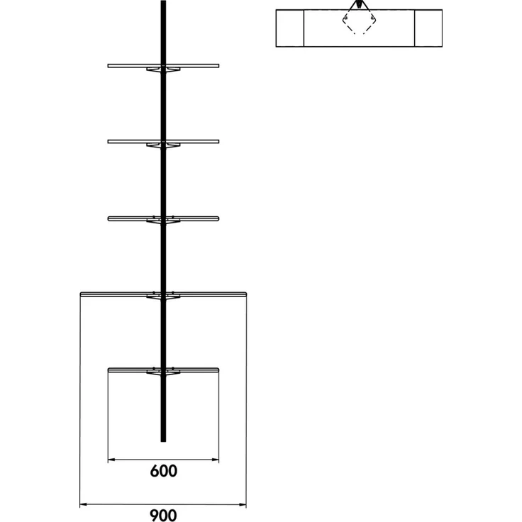 Naber 8041232 transFORM Blechboden Set 600 x 200 mm (B x T) für Regalsystem, schwarz matt – Bild 2