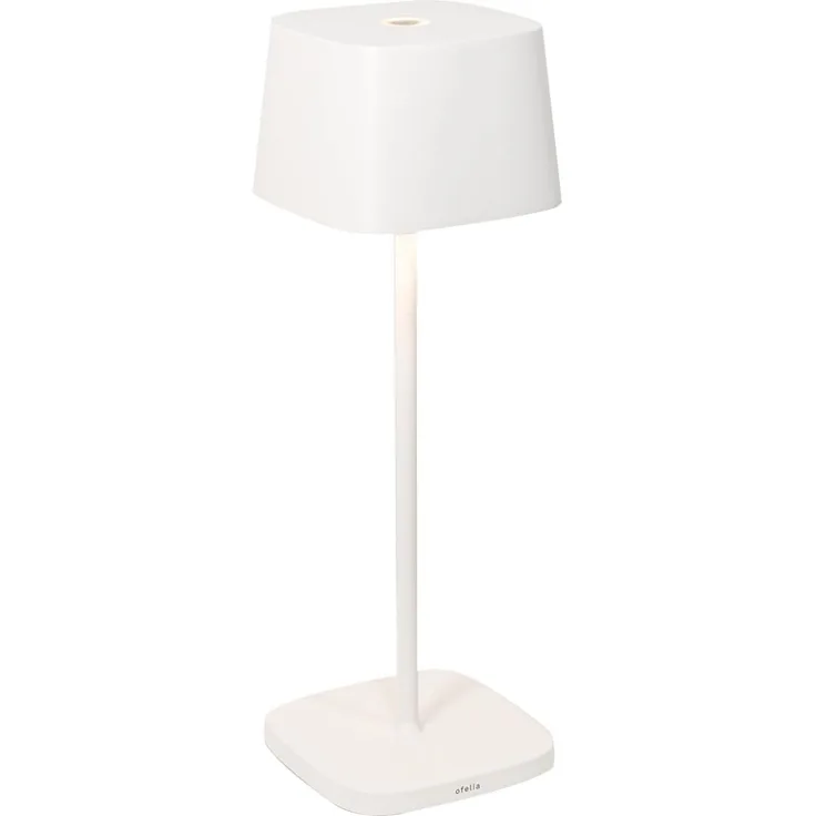 Zafferano, Ofelia Lampe, Kabellose, Wiederaufladbare Tischlampe mit Touch Control, Auch für den Außenbereich Geeignet, Dimmer, 2200-3000 K, Höhe 29 cm, Farbe Weiß