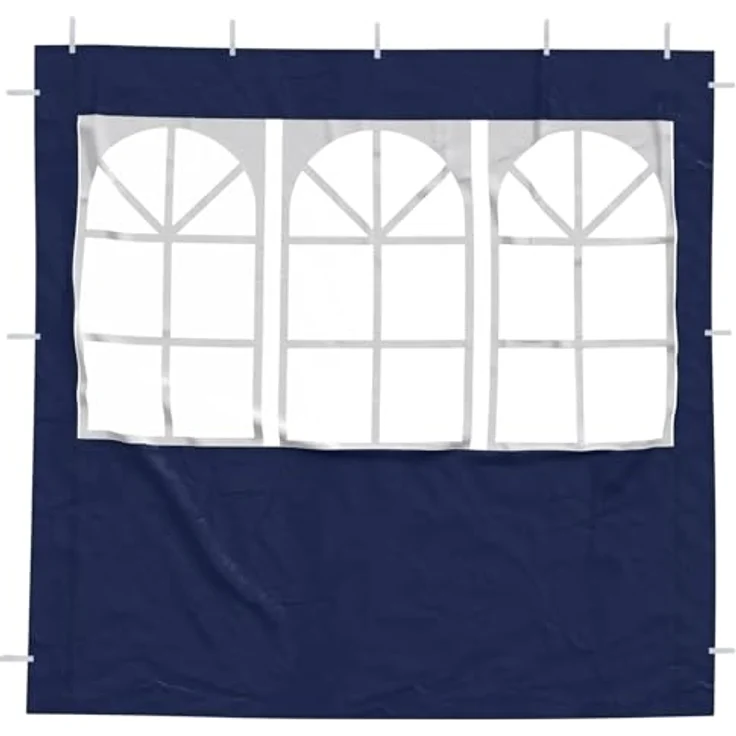 vidaXL Pavillon 200 x 195 cm, 2er Set Seitenteile in Blau aus PE und Stahl – Bild 6