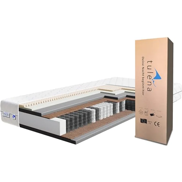 TULENA NOX Taschenfederkernmatratze 80 x 190 cm, Comfort Plus, Härtegrad H4/H5 – Bild 1