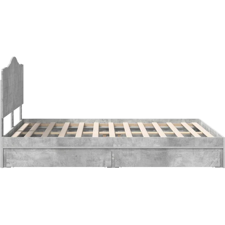 vidaXL Aufbewahrungsbett Beton Grau 150 x 200 cm Holzwerkstoff 3413495 – Bild 8