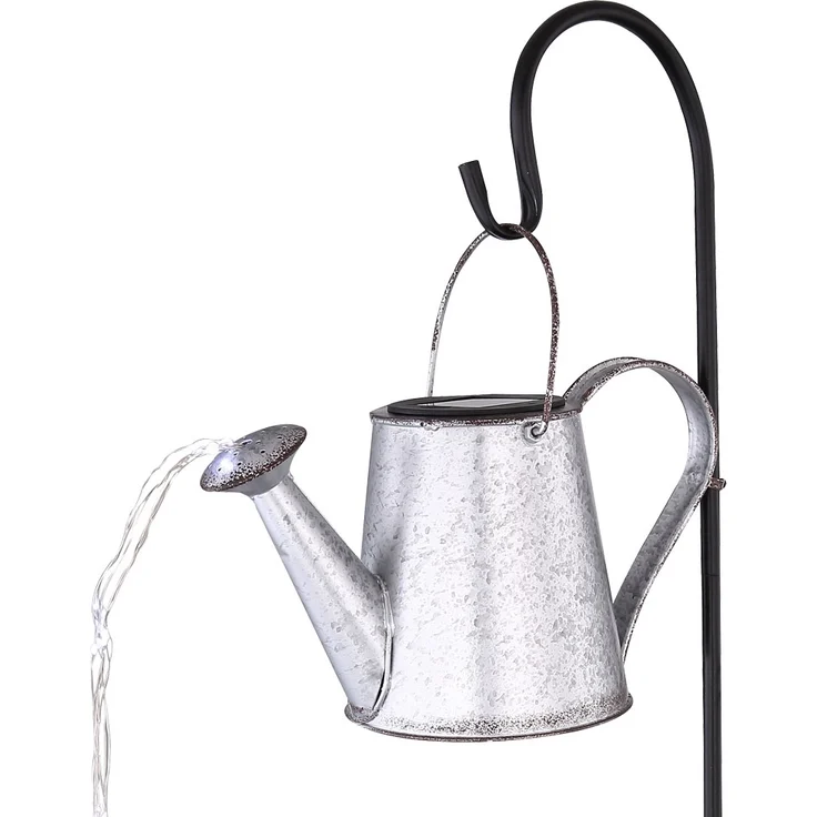LED Solar-Steckleuchte, Gießkanne, silber-grau, H 112 cm – Bild 10