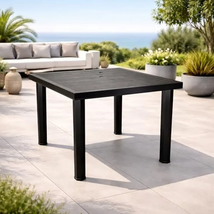 Gartentisch Terrassentisch Outdoor Tisch Anthrazit L80xB75xH72cm