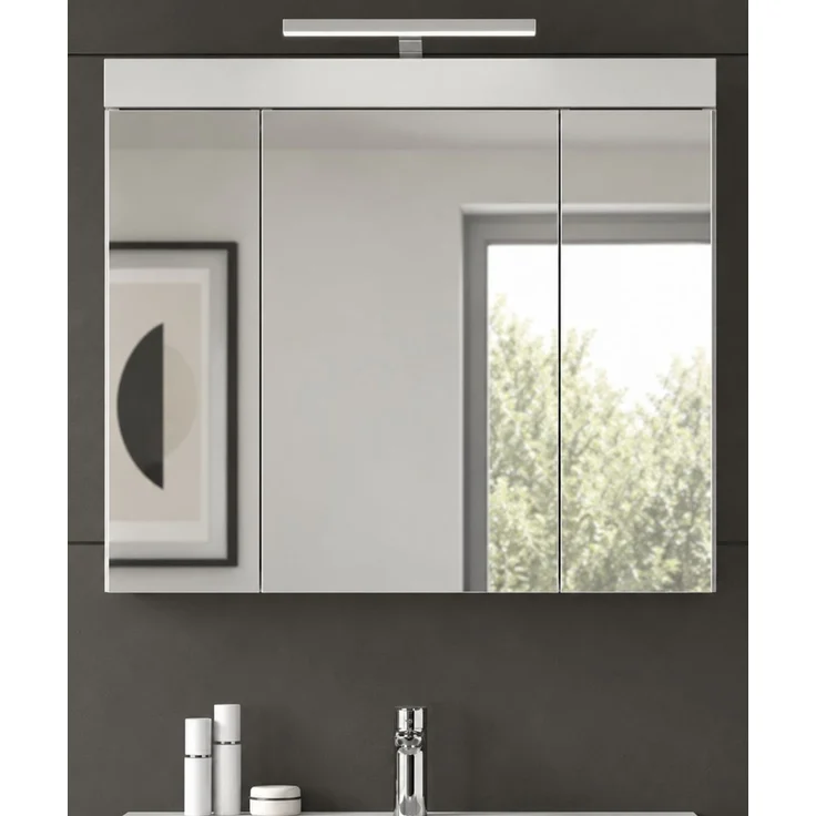 Badezimmer Spiegelschrank Gusto in weiß matt inkl. LED 80 cm – Bild 2