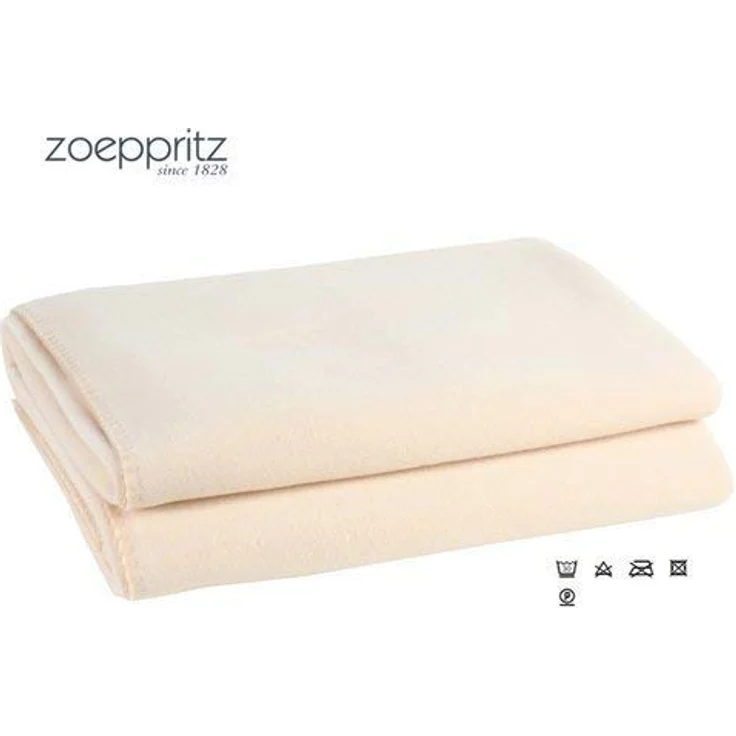 Zoeppritz Fleecedecke Soft Fleece, Beige, 160x200 cm, pflegeleicht, Kettelrand – Bild 2