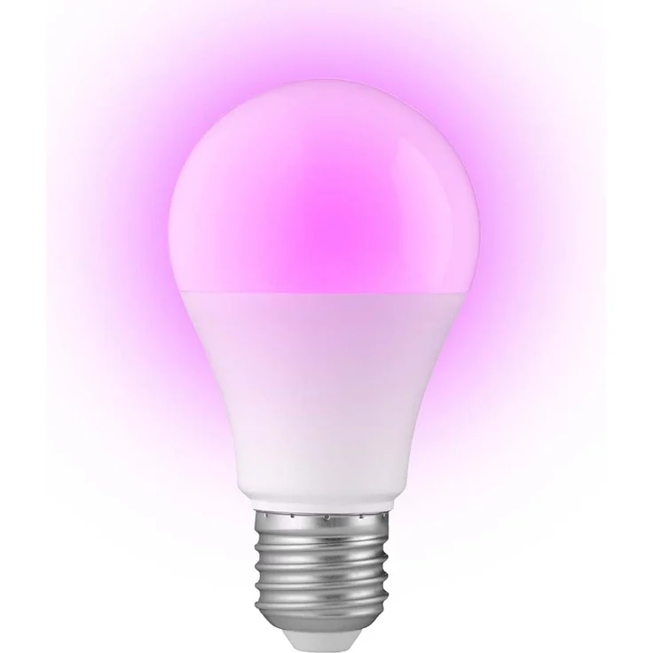 Alecto Smarte LED-Leuchte SMARTBULB10, WiFi LED-Lampe (E27), 10W, 16 Mio. Farben, Sprachsteuerung, LED, Sehr warmes Weiß,Warmweiss,Naturweiss,Kühles weiss,RGB, WiFi LED-Lampe (E27), 10W, 16 Mio. Farben, Sprachsteuerung – Bild 1