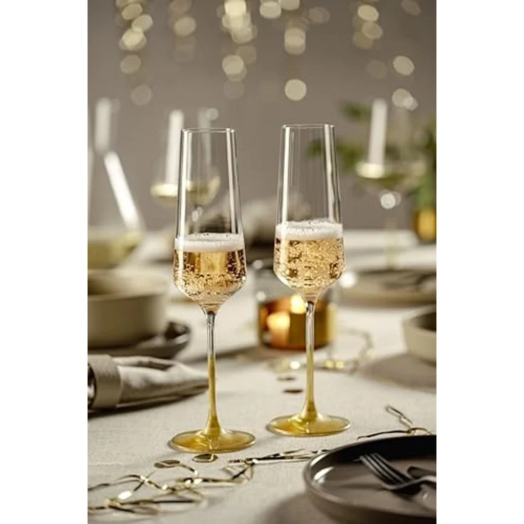 LEONARDO Sektglas PUCCINI, goldfarben, 2-tlg, Kristallglas, 2er Set, 280ml – Bild 5