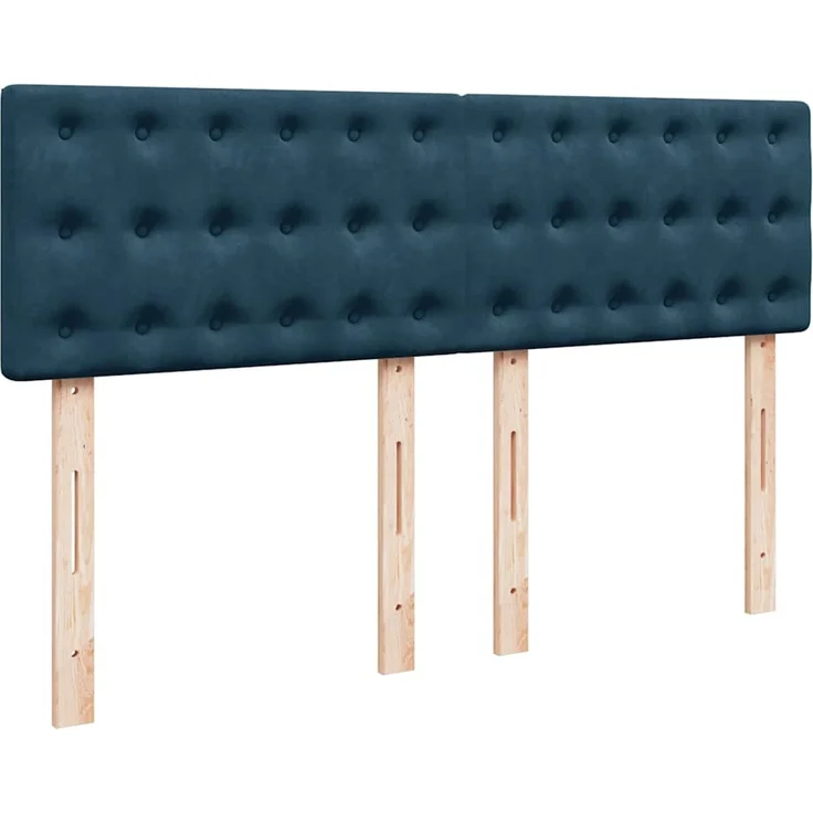vidaXL Boxspringbett mit Matratze Blau 140x200 cm Samt 3290074 – Bild 12
