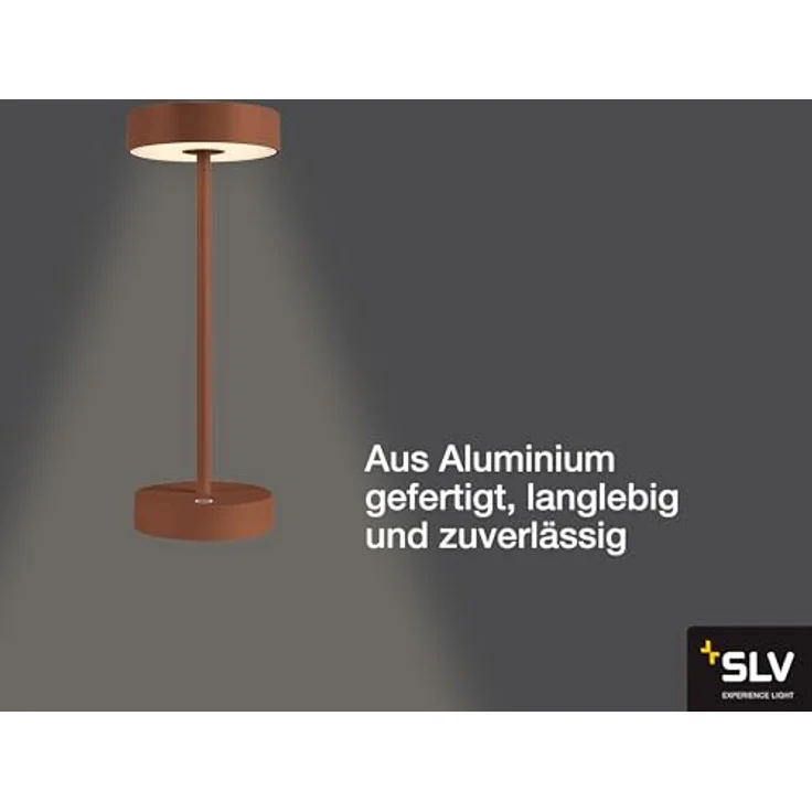 SLV VINOLINA, Tischleuchte, Akku, IP54, 2700/3000K, TOUCH, rost - Ambiente- Tisch- und Standleuchten – Bild 5