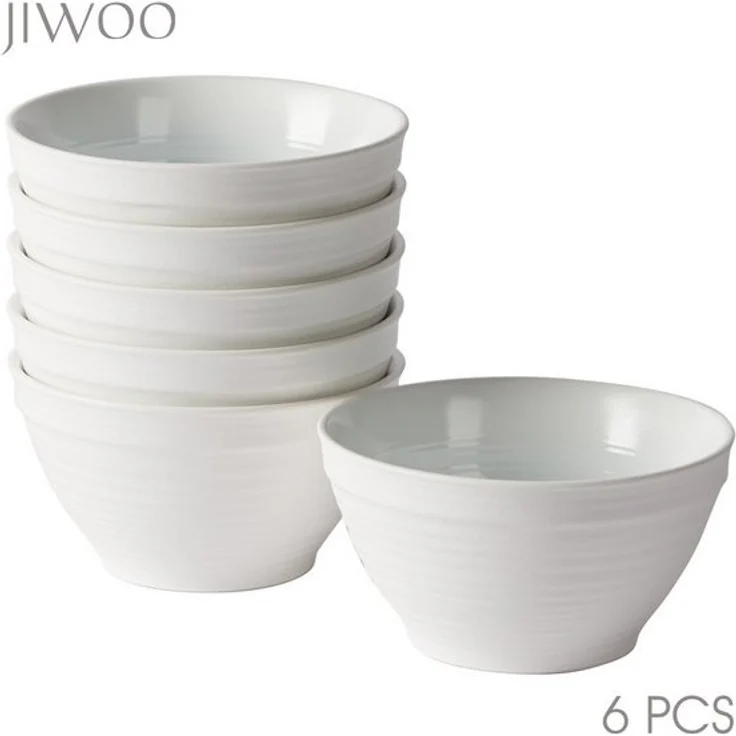 JIWOO Müslischale 6er Ø11,8cm, Frühstückschalen Eisschale Dessertschalen Obstschale, Keramik, (Schaleset, 6-tlg), Porzellan Hochwertiges Schalen Cyan Mikrowellenofen Spülmaschine – Bild 4
