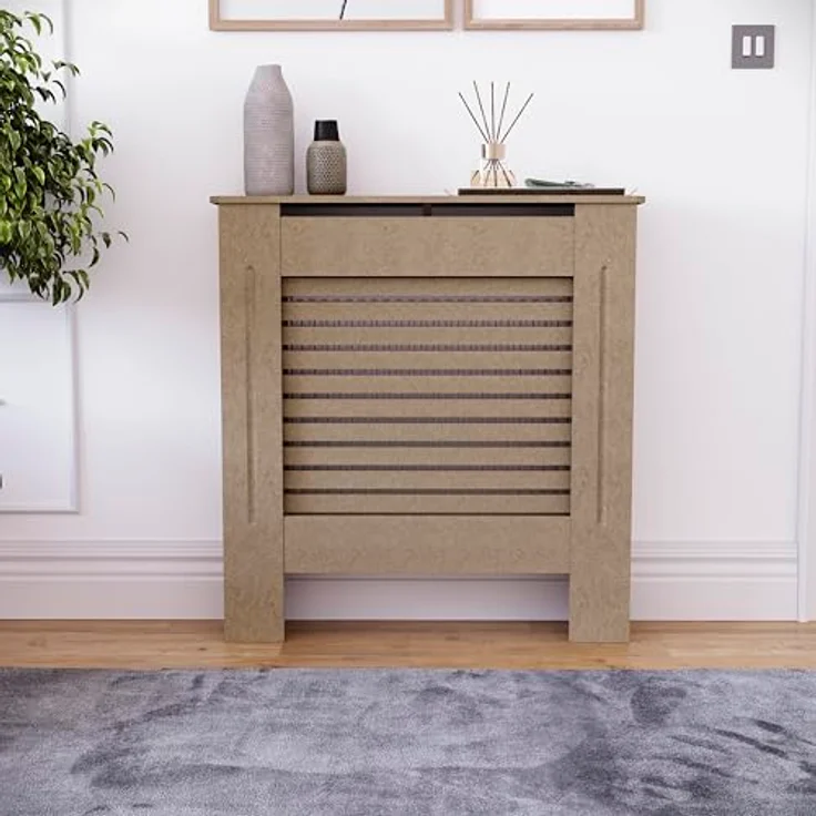 Vida Designs Milton Heizkörper-Abdeckung, moderner, unbehandelter, unlackierter Schrank aus mitteldichter Faser-Platte, klein, Unvollendet – Bild 4