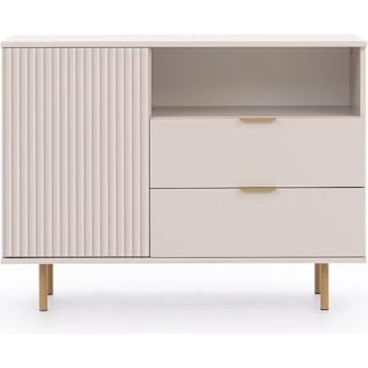 Lomadox Kommode NADOR-132, 107cm breit, Kaschmir, goldfarbene Metallgriffe und -füße – Bild 5