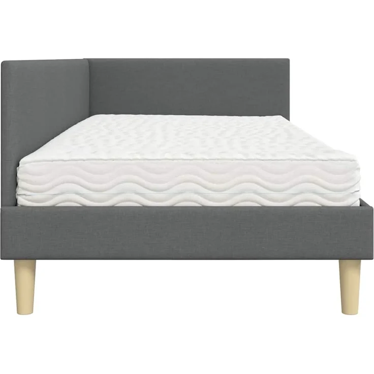 vidaXL Eckbettgestell mit Matratze 2 stk. Dunkelgrau 90 x 190 cm Stoff 3393734 – Bild 8