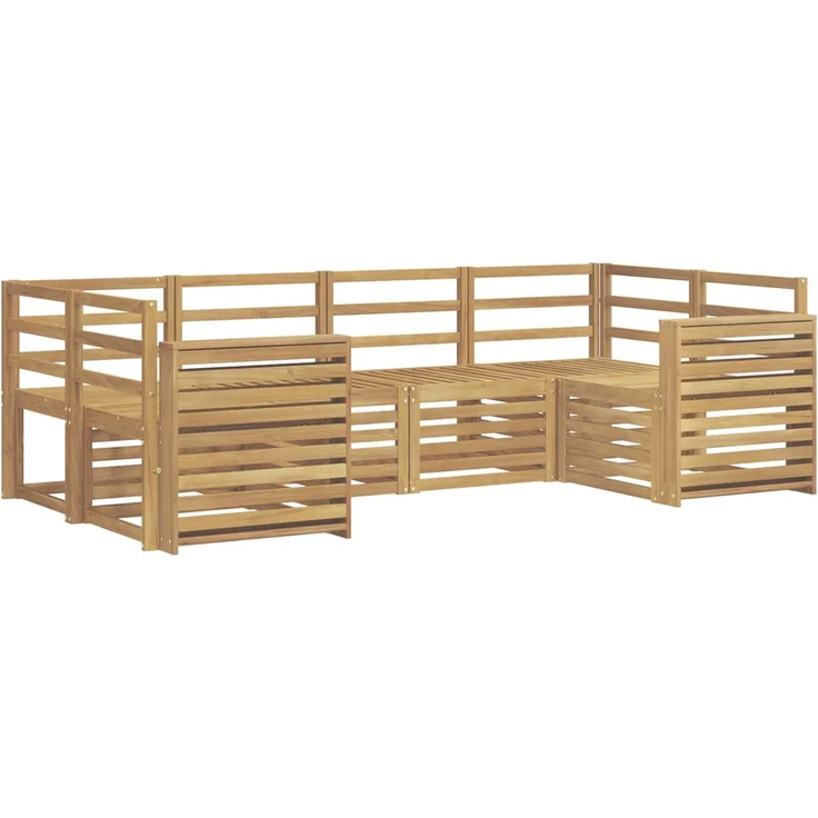 vidaXL Outdoor-Sofagarnitur 6 stk. 6-Sitzer Weiß Massivholz Akazie 3392399 – Bild 2