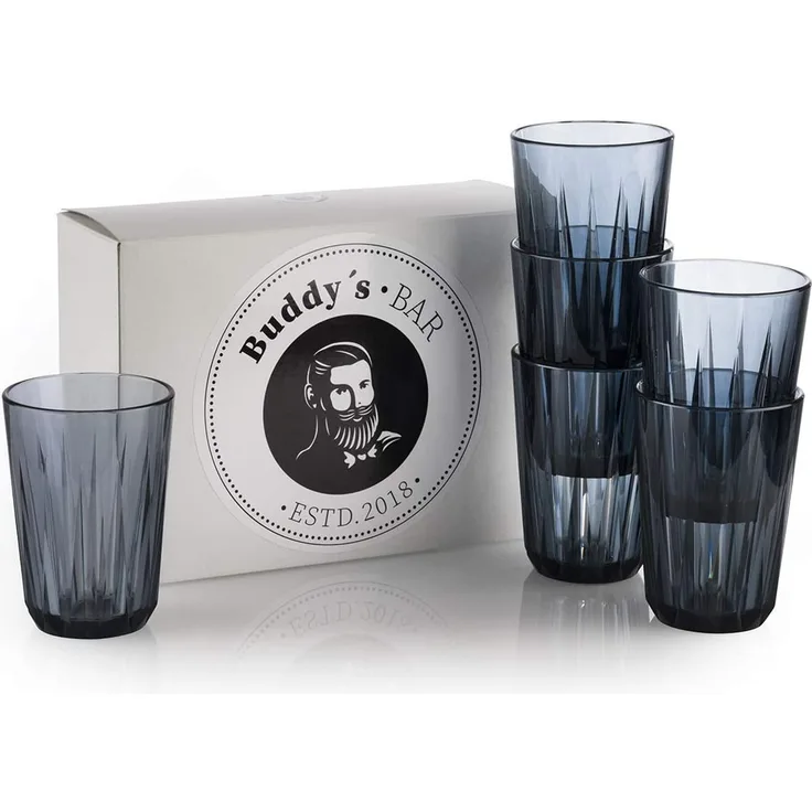 Buddy's Becher Buddy´s Bar, Kunststoff, 6er Set, Tritan Kunststoff, Kristallglas-Optik, wiederverwendbar