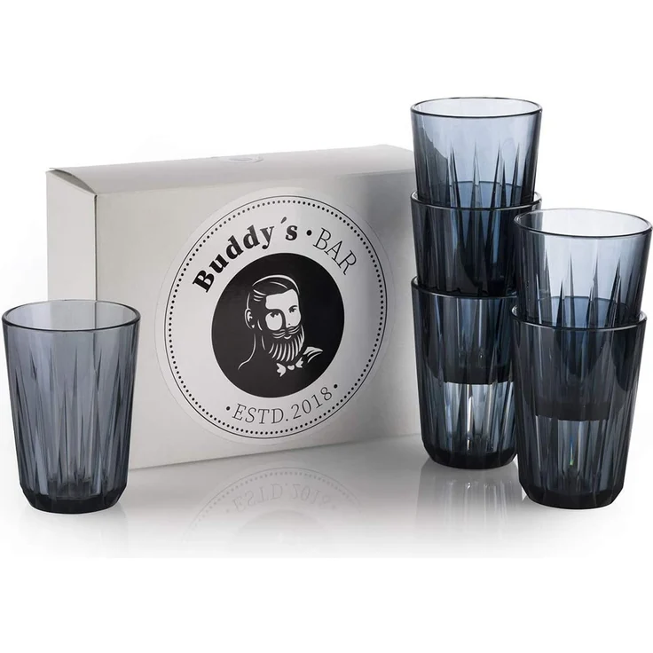 Buddy's Becher Buddy´s Bar, Kunststoff, 6er Set, Tritan Kunststoff, Kristallglas-Optik, wiederverwendbar – Bild 1