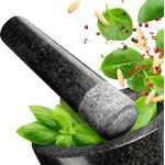 madeco Ersatzstößel Granit 16 cm Steinstößel schwarz poliert Stößel für Mörser Granit einzeln (ohne Mörser) Gewürze, Kräuter, Nüsse mahlen