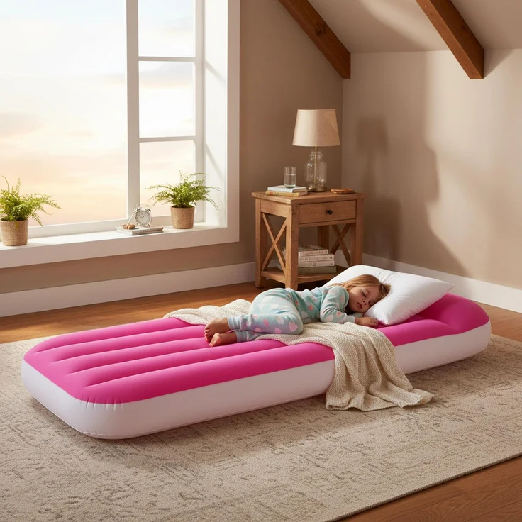 Avenli Kinderluftbett / Luftmatratze aufblasbar für Kinder, rosa – Bild 6