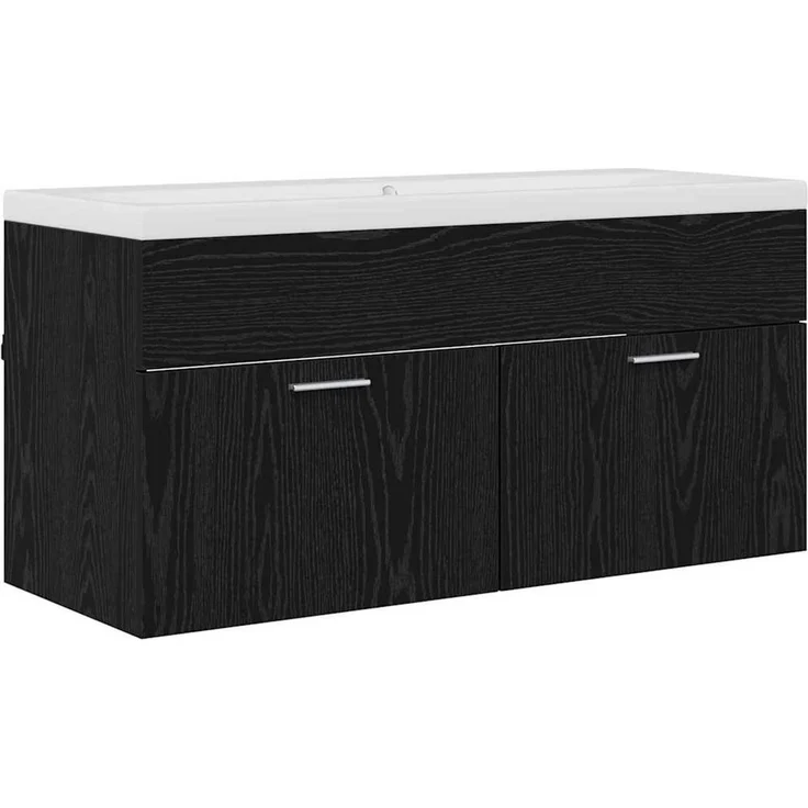 vidaXL Badezimmerschrank Schwarz Eichen-Optik 100 x 38,5 x 46 cm 3416131 – Bild 2