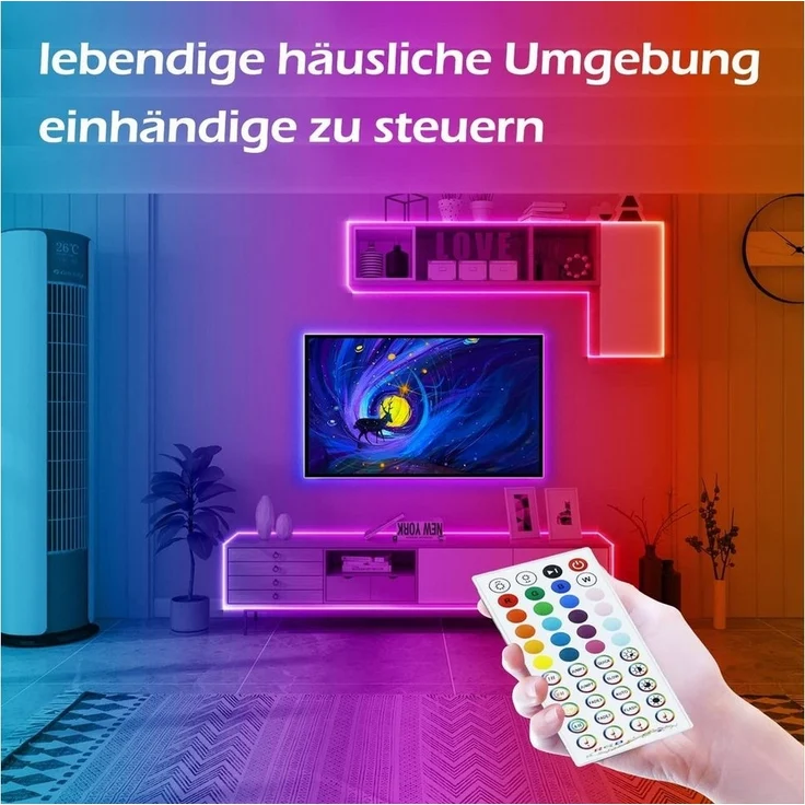Nettlife LED Stripe Selbstklebend Lichtband Streifen RGB 20/30m APP-Steuerung, Timer-Funktion für Musikzimmer, Spielzimmer, Wohnzimmer, Flur – Bild 2