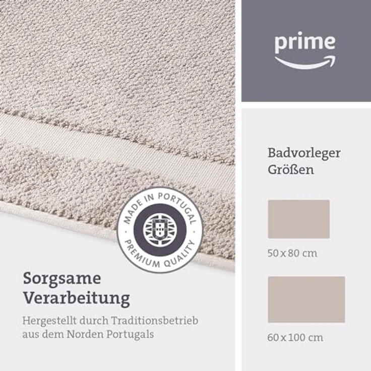 herzbach home Badematte Spa 50x80 cm, Baumwolle, Rechteckig, 1000g/m², Premium-Qualität, 100% Baumwolle, mit Bordüre – Bild 7