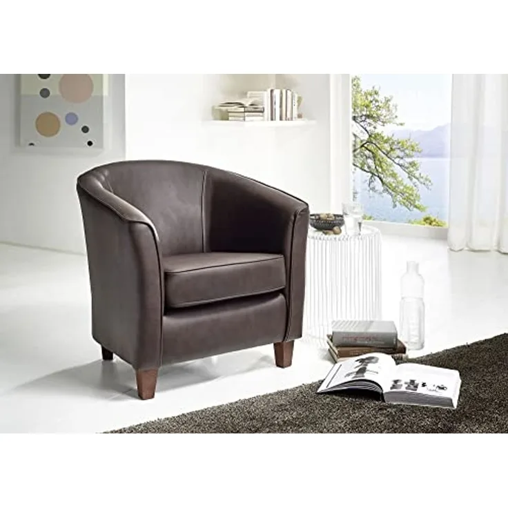 Sessel Karine Bezug pigmentiertes Nappaleder Buche nussbaum dunkel / braun 21996