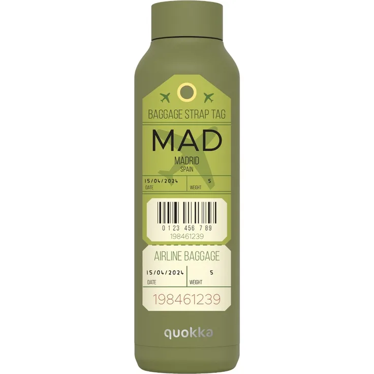 Quokka Madrid Baggage Tag Trinkflasche Edelstahl isoliert 630 ml Thermoflasche