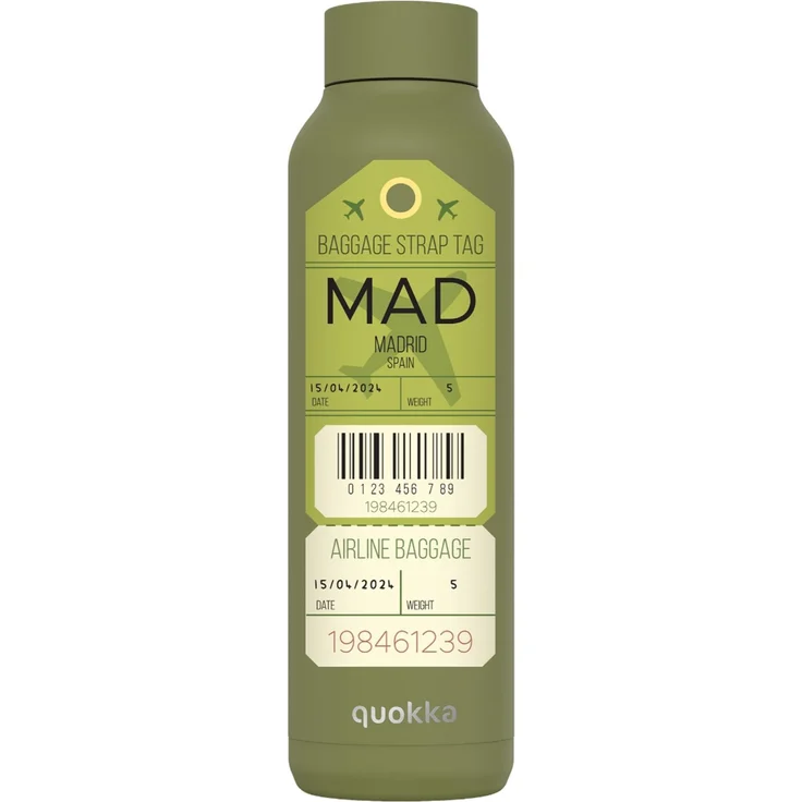 Quokka Madrid Baggage Tag Trinkflasche Edelstahl isoliert 630 ml Thermoflasche – Bild 1