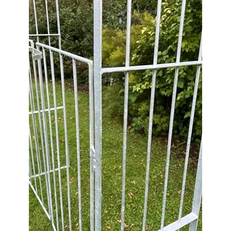 DanDiBo Rosenbogen Metall Verzinkt Massiv mit Tor Tür 140 cm Torbogen 96517 Wetterfest Rundbogen Volleisen Gartenbogen Feuerverzinkt – Bild 3