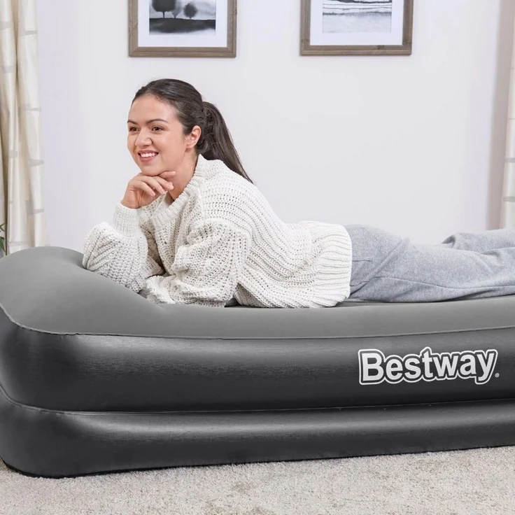 Bestway Luftbett Einzelmatratze 191x97x46 cm mit integrierter Pumpe, Komfortabel und einfach aufzublasen – Bild 4