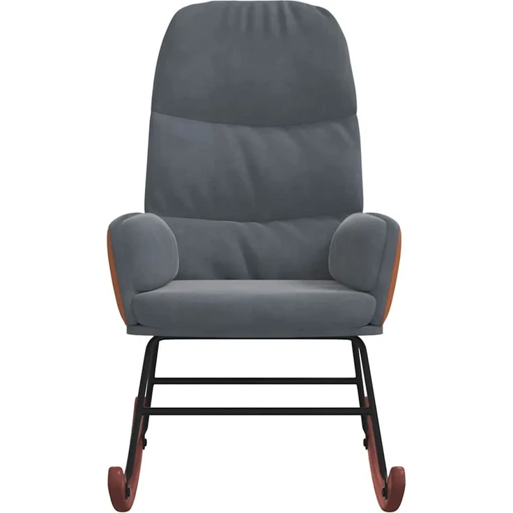 vidaXL Schaukelstuhl Dunkelgrau Samt 4102622 – Bild 2