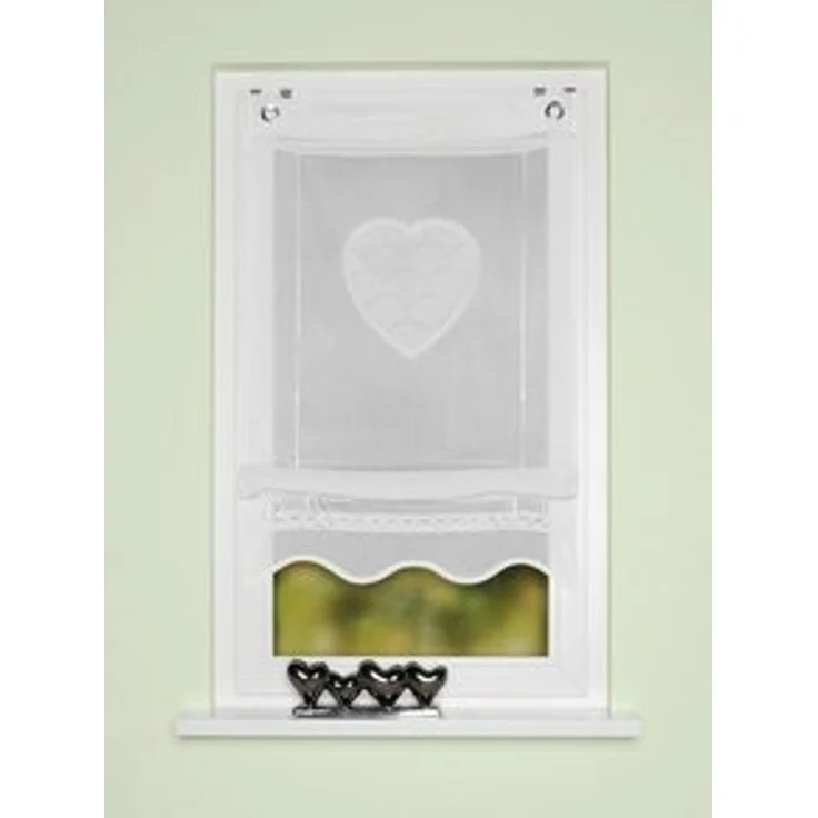 HOME WOHNIDEEN Bändchenrollo CORAZON, mit Hakenaufhängung, Bändchenrollo, bestickt – Bild 5