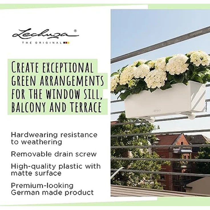 Lechuza® Balkonkasten Balconera Color 80 lichtgrau Wasserspeicher – Bild 5