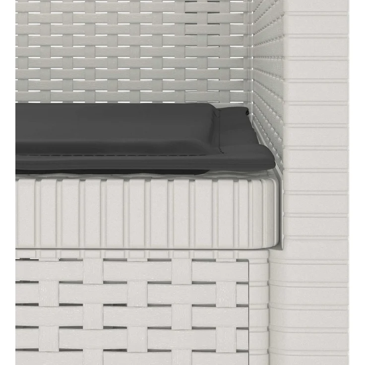 vidaXL 1-Sitzer Sessel mit Kissen Rattan-Look PP Weiß 8011861 – Bild 7