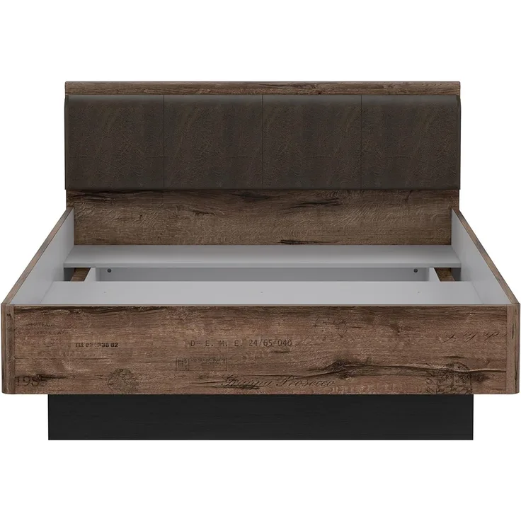 Forte 'Jacky' Doppelbett, Bettgestell in Schlammeiche, 140x200 cm