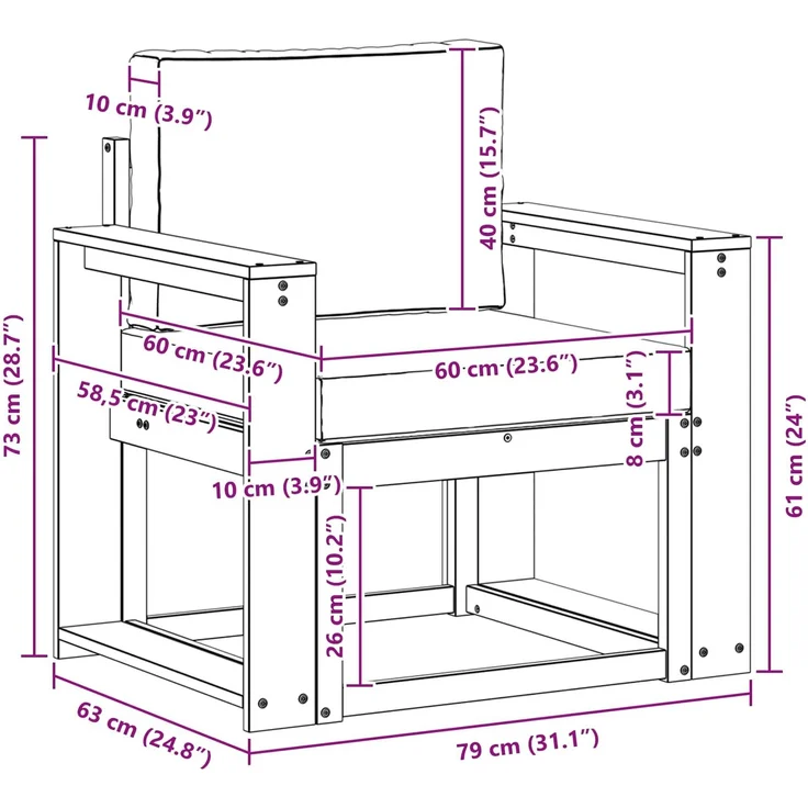 vidaXL Outdoor-Sofa 3436239 – Bild 7