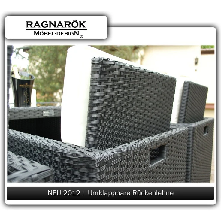 Ragnarök Möbel-Design Garten-Essgruppe Heimdall Esstisch Set 6+4, (Set, Polyrattan, Alu), Würfelsystem – Bild 4