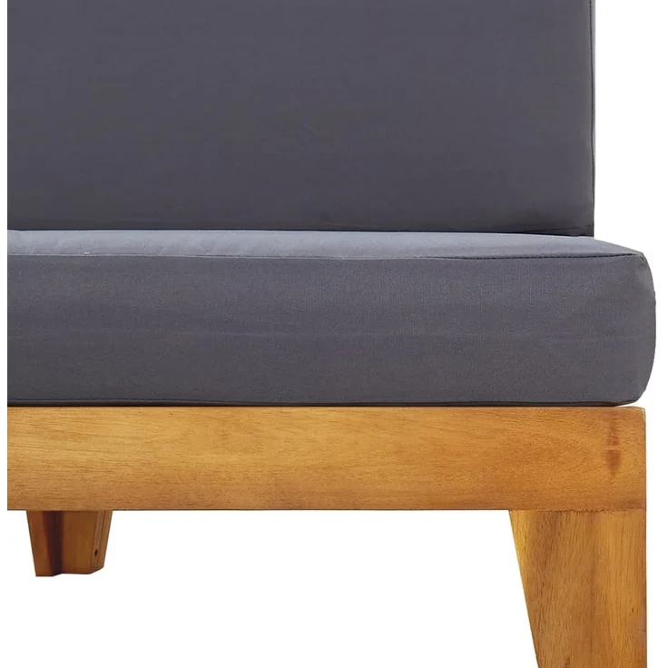 vidaXL Modular-Mittelsofa mit Dunkelgrauen Kissen Akazie Massivholz 312151 – Bild 5