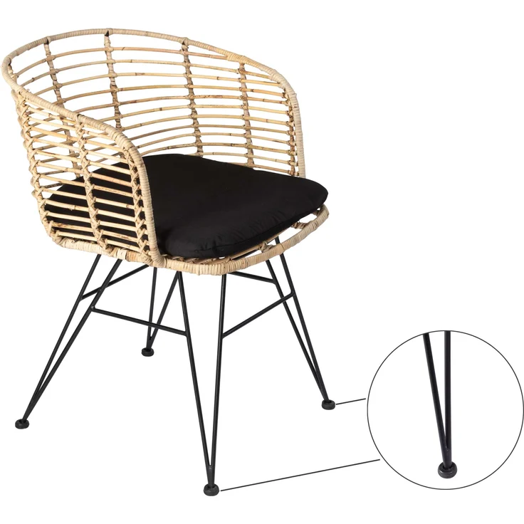 Esszimmerstuhl Rattanstuhl Farbe natur inkl. Sitzkissen NAIROBI 80553334 – Bild 6