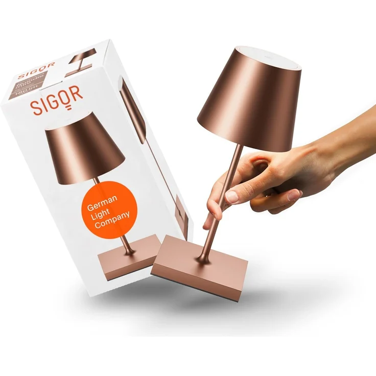 SIGOR LED Tischleuchte Akku-Tischleuchte, Dimmbar, LED fest integriert, Warmweiß – Bild 1