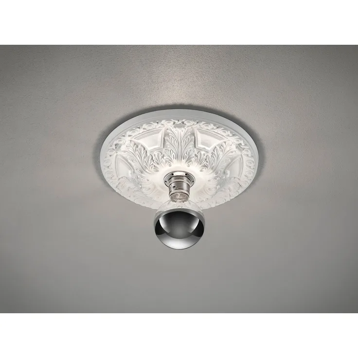 Bemalbare LED Stuckrosette Gipsleuchte in Weiß für Decken, Ø 30cm