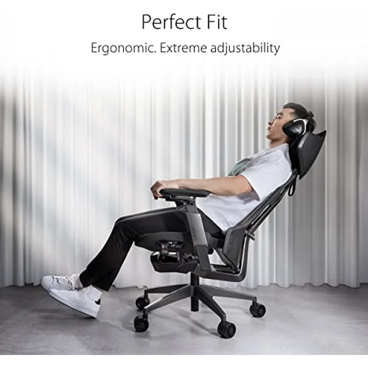 ASUS ROG Destrier Gaming Chair Büro Stuhl - Schwarz - Mesh - Bis zu 150 kg – Bild 6
