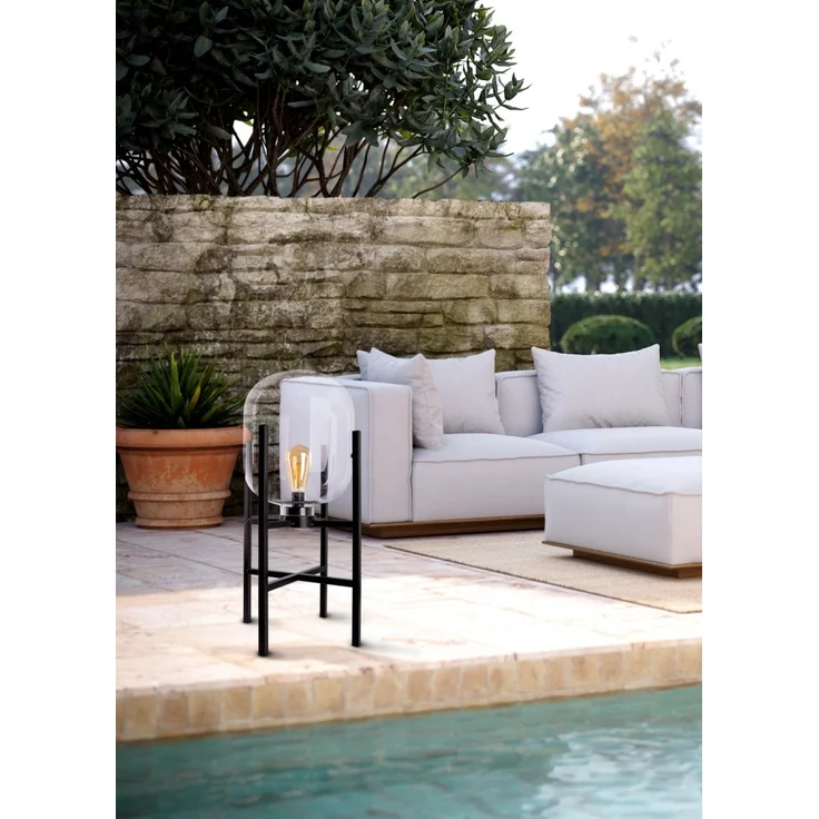 Näve Akku-Außenleuchte Lora 58 cm schwarz/transparent warmweiß – Bild 4