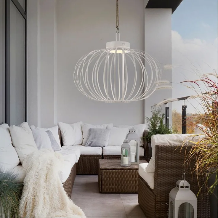 JUST LIGHT Pendelleuchte AKUBA, Dimmfunktion, LED fest integriert, Warmweiß, Akkuleuchte