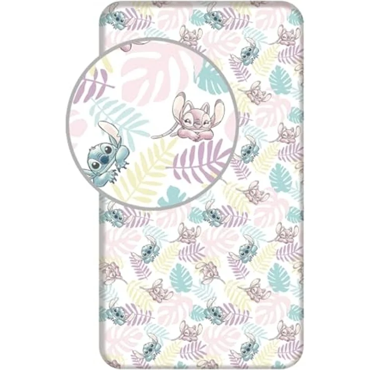 Lilo & Stitch Spannbettlaken 90x200 cm aus 100 % Baumwolle mit 25 cm Steghöhe – Bild 1