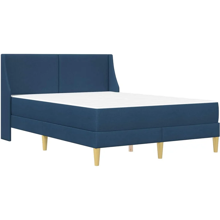 vidaXL Bettgestell mit Matratze Blau 160 x 200 cm Polyester 3414748 – Bild 3