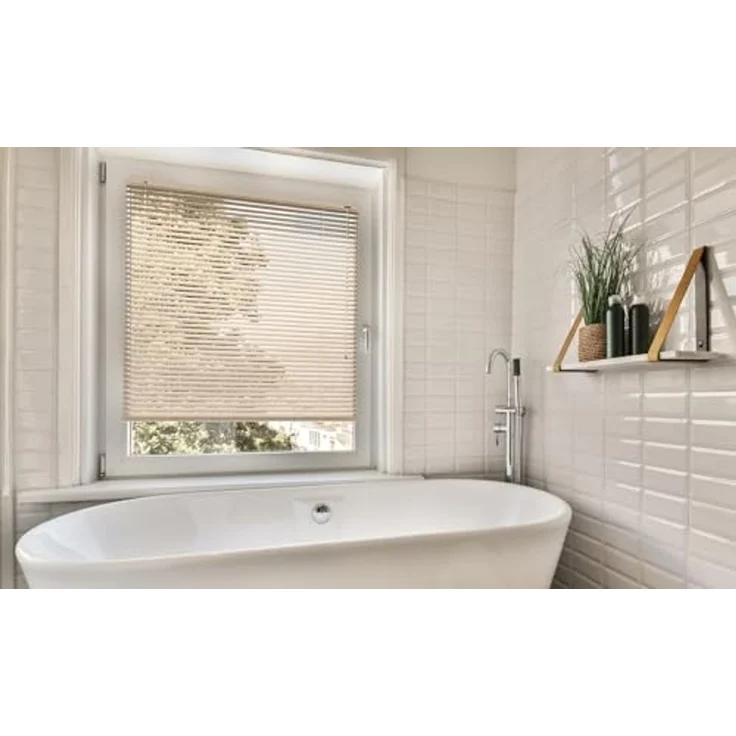 Sonello Jalousie Klemmfix ohne u. mit Bohren 30cm x 100cm Creme Aluminium Jalousette, Klemmfix, Inkl. Halterung für Decken- u. Wandmontage Alu Jalousie Fenster u. Tür, Blickdicht freihängend – Bild 4