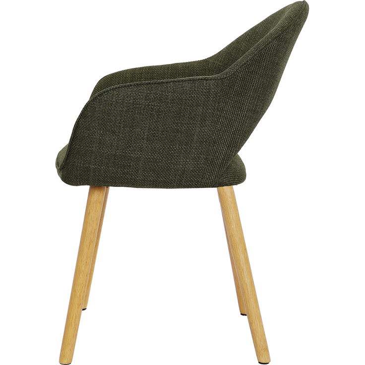GOEURVANT 1316 Esszimmerstühle 2er-Set mit Armlehnen, Webstoff - Olivgrün – Bild 3